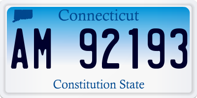 CT license plate AM92193