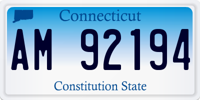 CT license plate AM92194
