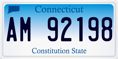 CT license plate AM92198