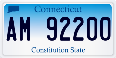 CT license plate AM92200