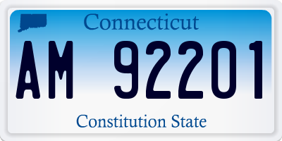 CT license plate AM92201