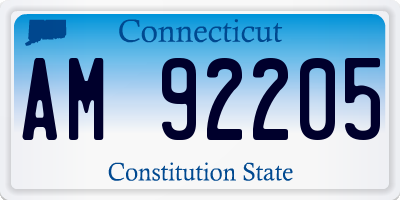 CT license plate AM92205