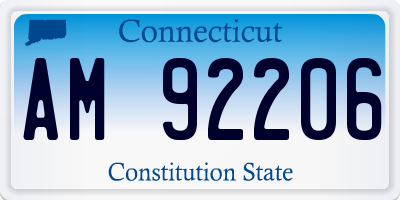 CT license plate AM92206