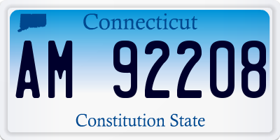 CT license plate AM92208