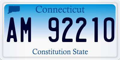 CT license plate AM92210