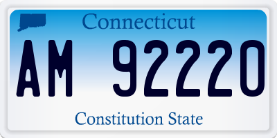 CT license plate AM92220