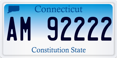 CT license plate AM92222
