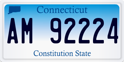 CT license plate AM92224