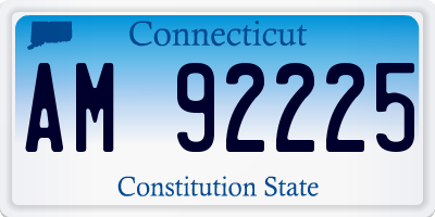 CT license plate AM92225