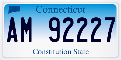 CT license plate AM92227