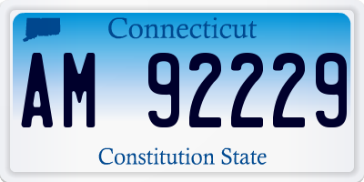 CT license plate AM92229