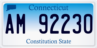CT license plate AM92230