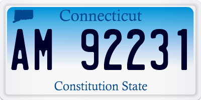 CT license plate AM92231