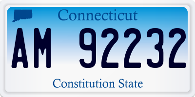 CT license plate AM92232