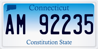 CT license plate AM92235
