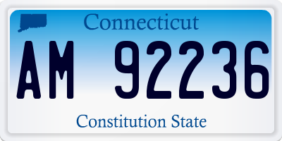 CT license plate AM92236