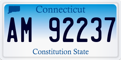 CT license plate AM92237