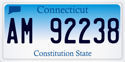 CT license plate AM92238