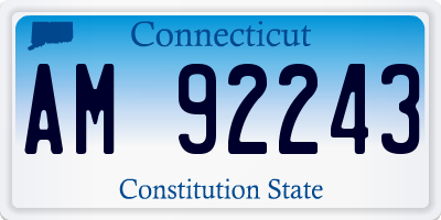 CT license plate AM92243