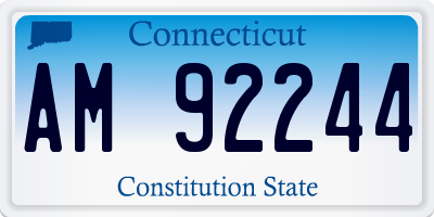 CT license plate AM92244