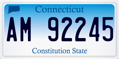 CT license plate AM92245