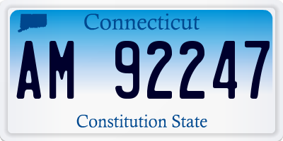 CT license plate AM92247