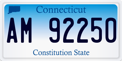 CT license plate AM92250