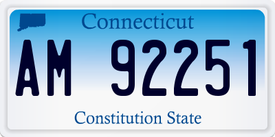 CT license plate AM92251