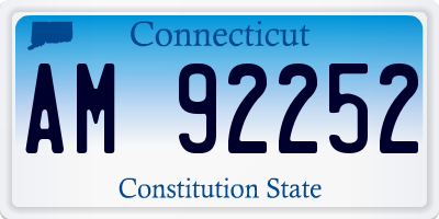 CT license plate AM92252