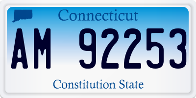 CT license plate AM92253