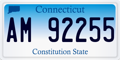 CT license plate AM92255