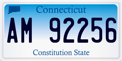 CT license plate AM92256