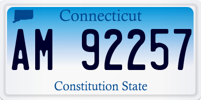 CT license plate AM92257