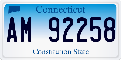 CT license plate AM92258