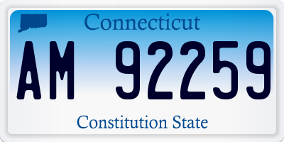 CT license plate AM92259