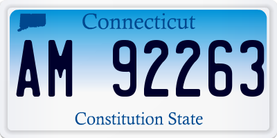 CT license plate AM92263
