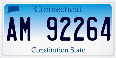 CT license plate AM92264