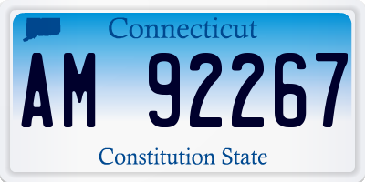 CT license plate AM92267