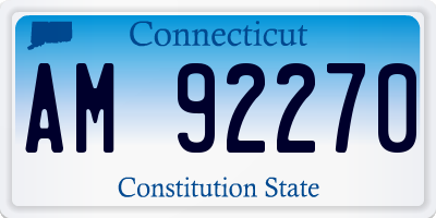 CT license plate AM92270