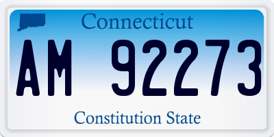 CT license plate AM92273