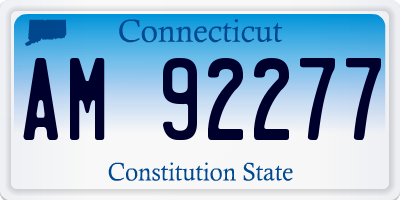 CT license plate AM92277