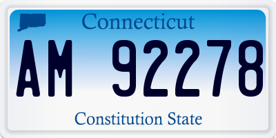 CT license plate AM92278