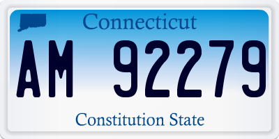 CT license plate AM92279