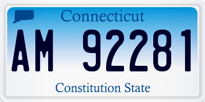 CT license plate AM92281