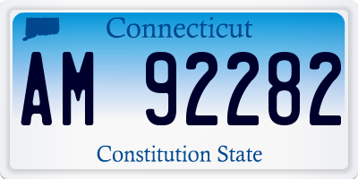 CT license plate AM92282