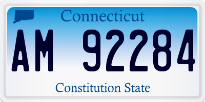 CT license plate AM92284