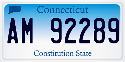 CT license plate AM92289