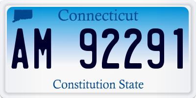 CT license plate AM92291