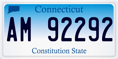 CT license plate AM92292
