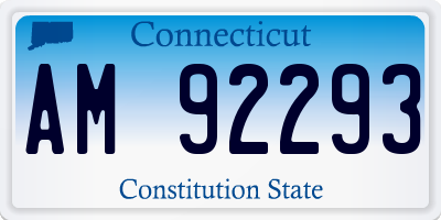 CT license plate AM92293